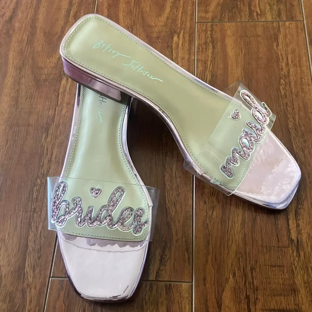 NWOB Blue by Betsy Johnson Sb-Mint Slide Sandal pink bridesmaid Sz 9 - Picture 8 of 9